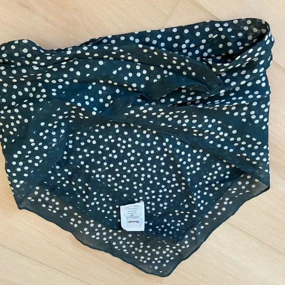 Madewell Dark Green Square Bandana Scarf 100% Cotton Handkerchief Ditsy Dot - Picture 2 of 3